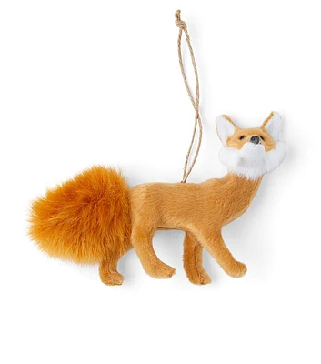 6" Christmas Faux Fur Baby Fox Ornament by Place & Time