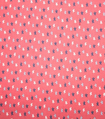 Mini Star Floral Patriotic Cotton Fabric