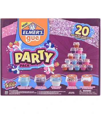 Elmer's Premade Slime Party Pack W Mix Ins 20 Pkg