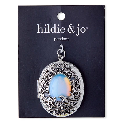 Silver Oval Locket Pendant by hildie & jo