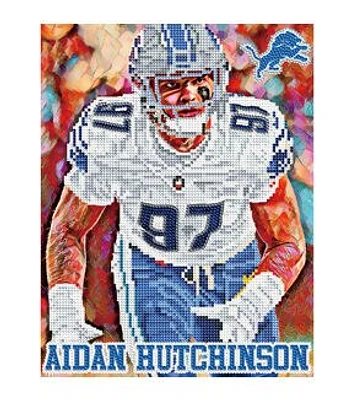 Sporticulture 16" x 13" Detroit Lions Aidan Hutchinson Diamond Painting