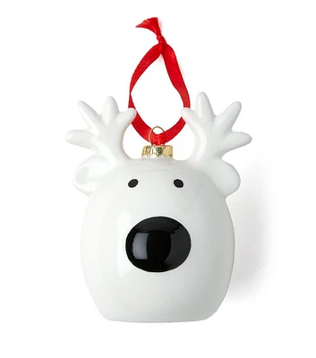 4" Christmas White Bear Head Ceramic Ornament by Place & Time