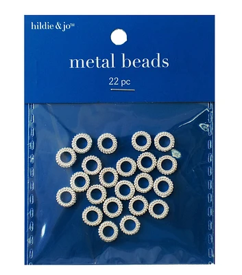 8mm Silver Cast Metal Donut Spacer Beads 22pc by hildie & jo