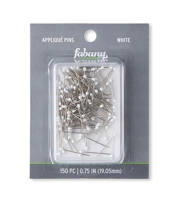 3/4" White Applique Quilting Pins 150ct by Fabany