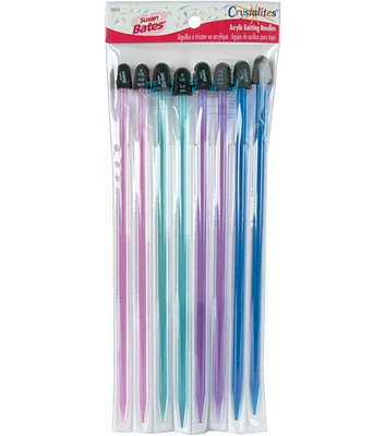 10" Crystalites Single Point Acrylic Knitting Needle Set