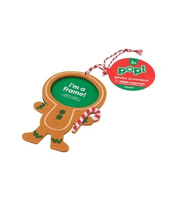 7" Christmas Gingerbread Boy Felt Photo Ornament by POP!