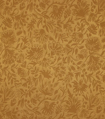 Yellow Floral Silky Jacquard Fabric