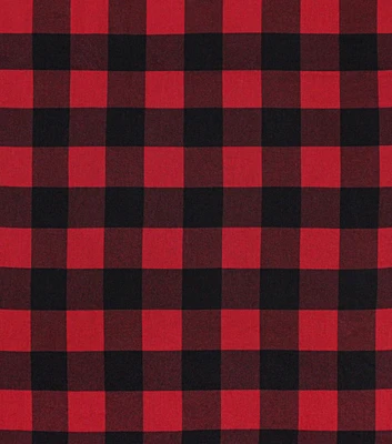 Large Black & Red Buffalo Check Christmas Cotton Fabric