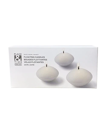 2" White Unscented Floating Tealights 24pk by Place & Time