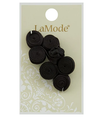 La Mode 2" Black Swirled Button