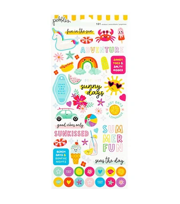 American Crafts 101ct Summer Fun Sun Stickers