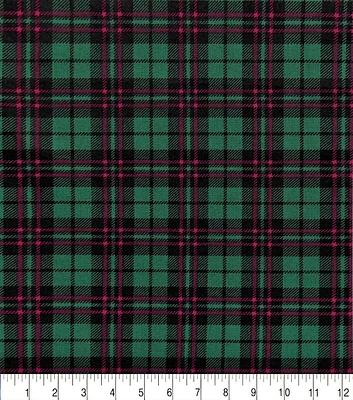 Red & Green Tartan Plaid Christmas Cotton Fabric