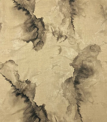 Beige Watercolor Rayon Twill Fabric