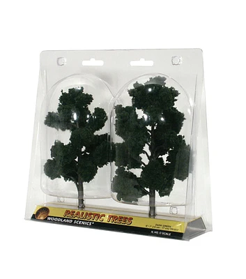 Woodland Scenics 6" to 7" Dark Green Realistic Trees 2pk