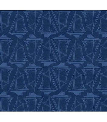 Stitch & Sparkle Sail Boats on Navy Cotton Fabric