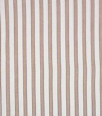 Cream & Brown Tri Stripe Cotton Linen Blend Shirting Fabric