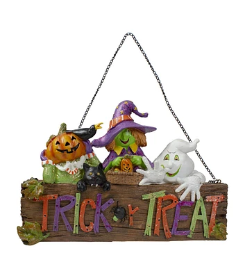 Northlight 13.5" Trick or Treat Halloween Ghost & Witch Wall Decoration