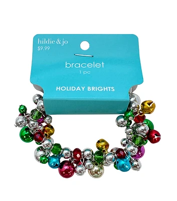 1ct Christmas Multicolor Layered Bell Stretch Bracelet by hildie & jo