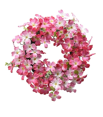 22" Pink Dogwood Wreath by Bloom Room