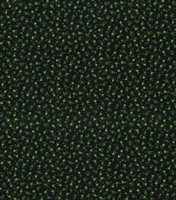 Fabric Traditions Ditsy Shamrocks Black St. Patrick's Day Fabric