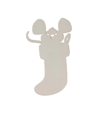 4" Christmas Mouse Unfinished Wood Shape by Place & Time