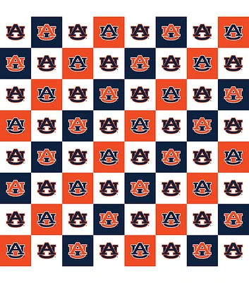 Auburn University Tigers Cotton Fabric Collegiate Check