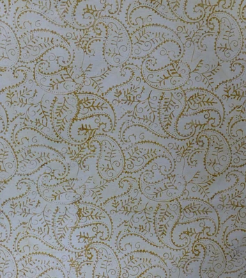 Large Paisley on Off White Batik Cotton Fabric