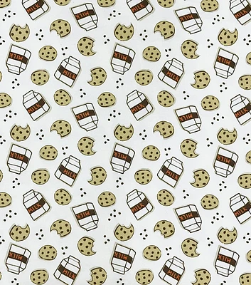 Milk & Cookies on Cream Super Snuggle Flannel Fabric