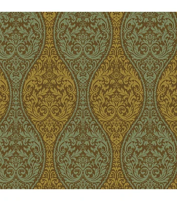 Stitch & Sparkle Brown & Green Paisley Duck Cotton Canvas Fabric