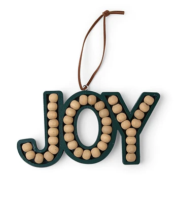 7" Christmas Beaded Joy Wood Ornament by Place & Time