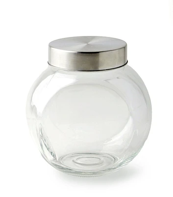 6" Round Tilted Glass Jar With Lid by Park Lane