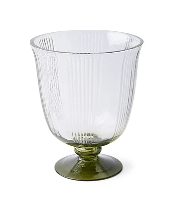 8" Clear Glass Vase With Green Bottom by Place & Time