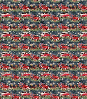 Susan Winget Red Cars Patriotic Cotton Fabric