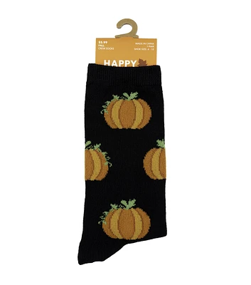 1 Pair Fall Pumpkin Crew Socks by Happy