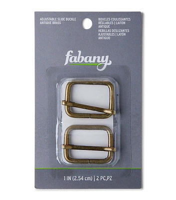 1" Antique Brass Adjustable Slide Buckle by Fabany