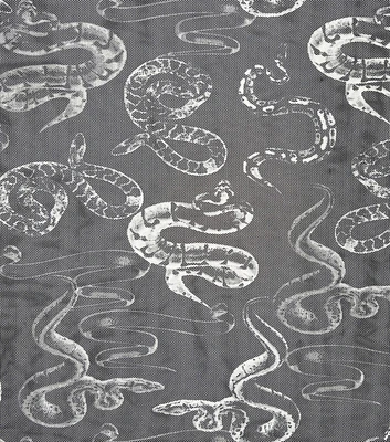 Snake Icons on Black Mesh Fabric