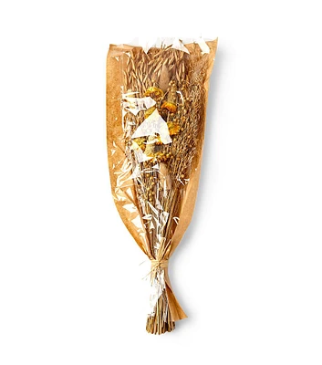 18.5" Spring Dried Yellow Straw Flower & Lavender Bouquet by Bloom Room