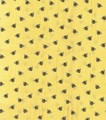 Yellow Bees On Honeycomb Cotton Fabric by Keepsake Calico