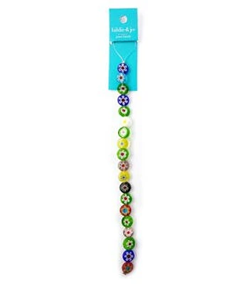 7" Multicolor Round Glass Flower Bead Strand by hildie & jo