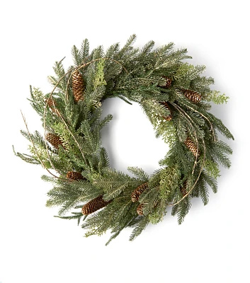 26" Christmas Green Pinecone Wreath by Bloom Room