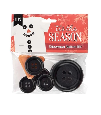 Blumenthal Lansing 11pc Tis the Season Snowman Button Kit