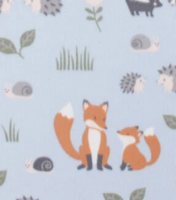 Woodland Animals On Blizzard Fleece Fabric