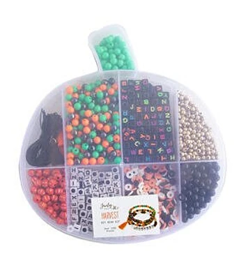 Jewelry Made by Me Halloween Pumpkin Bead Box DIY Bracelet Kit