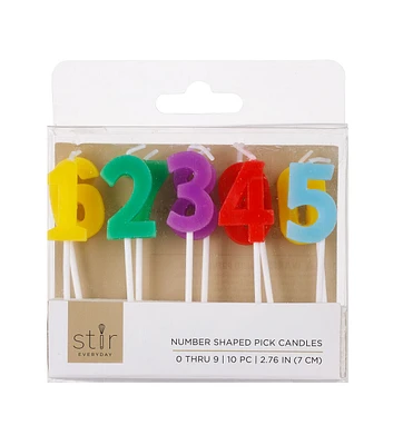 3" Number Shaped Pick Candles 10ct by STIR