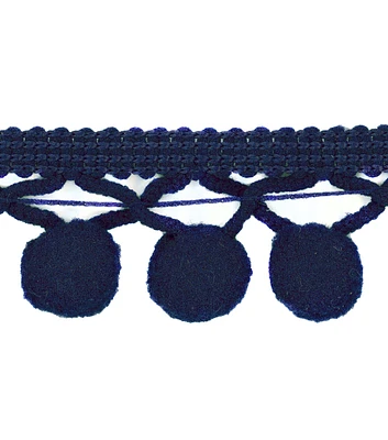 Simplicity Lattice Pom Pom Trim 1.5'' Navy