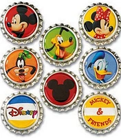 Disney Bottle Caps 8 Pkg Mickey