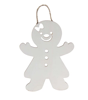 8" Christmas Unfinished Laser Wood Gingerbread Girl by Place & Time