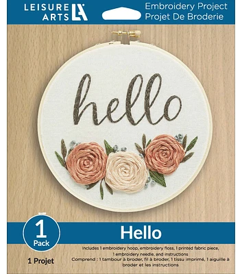 Leisure Arts 6" Hello Embroidery Kit