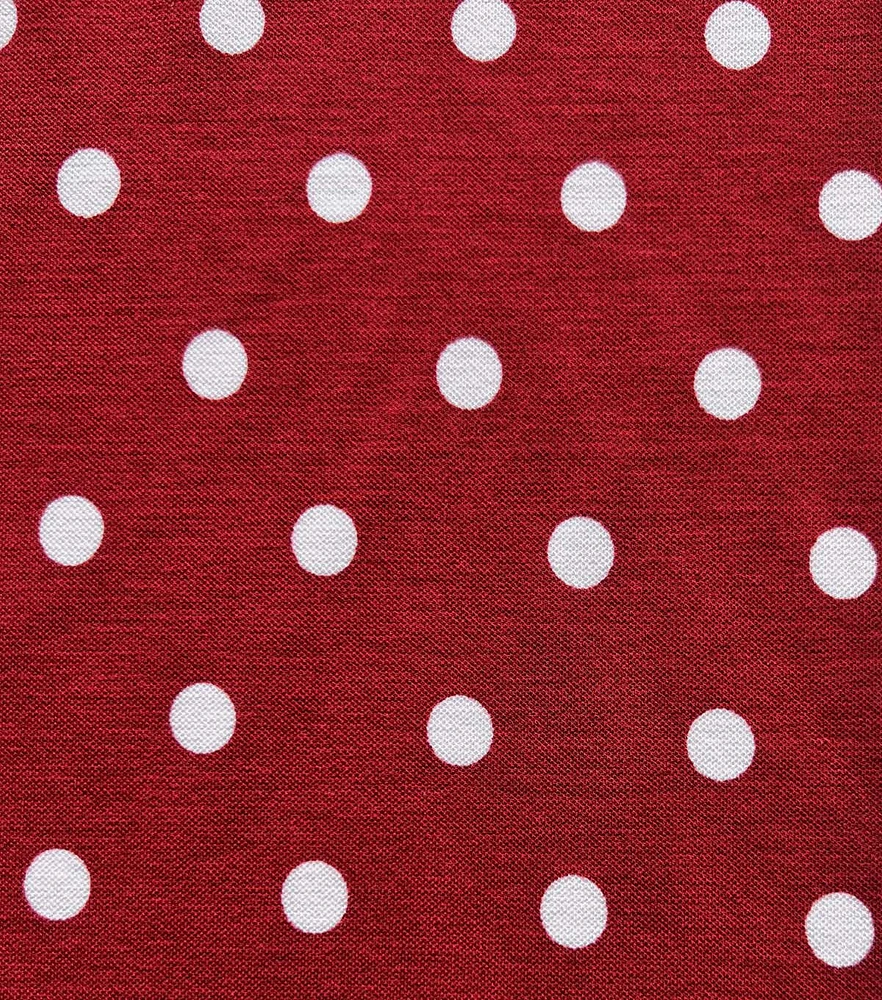 Polka Dots on Red Ponte Fabric