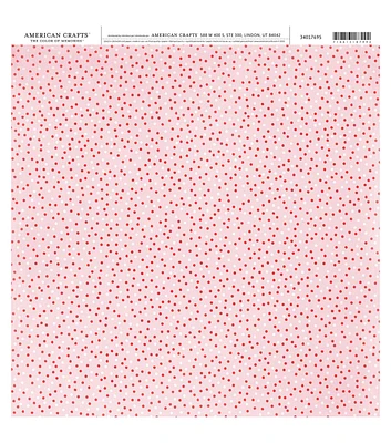 American Crafts Red Pink Dot Single Sheet